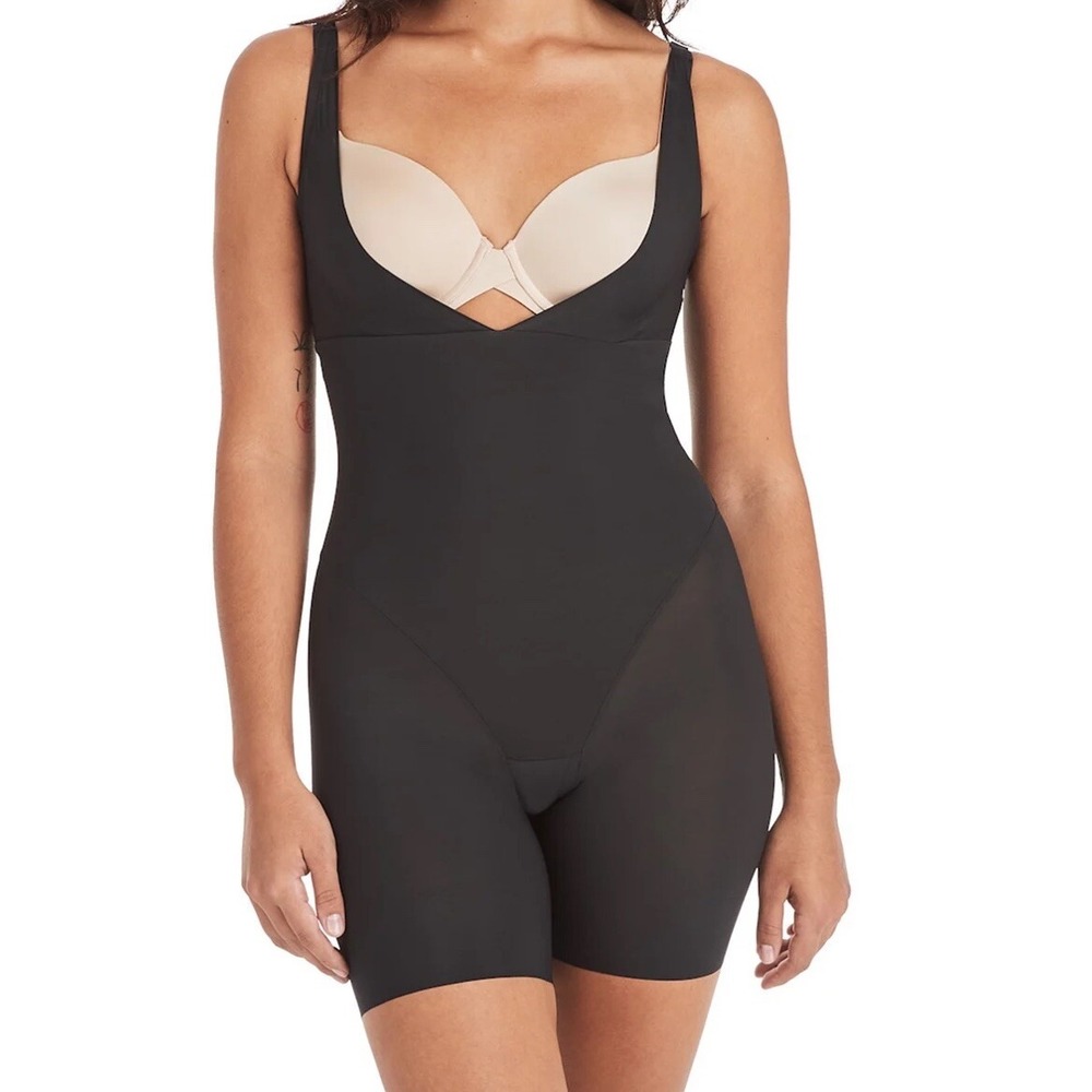 NWT Maidenform‎ FL2556 Open Bust Body Shaper Smooth Control Black Small
